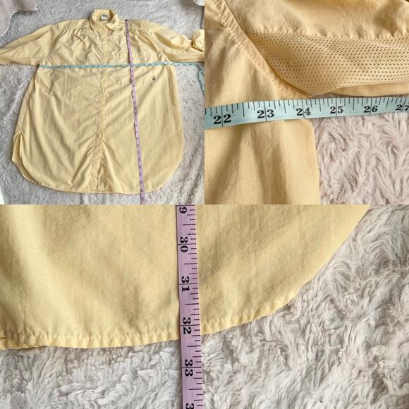 Solumbra big shirt dress cover-up top long sleeve by sun precautions yellow S - Picture 3 of 12